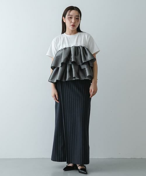 SENSE OF PLACE by URBAN RESEARCH / センスオブプレイス バイ アーバンリサーチ Tシャツ | シャイニーフリルドッキングカットトップ | 詳細16