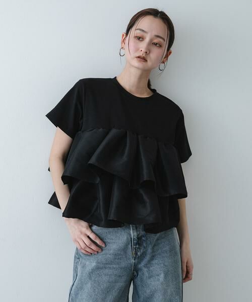 SENSE OF PLACE by URBAN RESEARCH / センスオブプレイス バイ アーバンリサーチ Tシャツ | シャイニーフリルドッキングカットトップ | 詳細22
