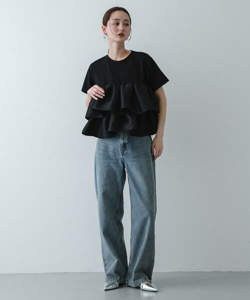 SENSE OF PLACE by URBAN RESEARCH / センスオブプレイス バイ アーバンリサーチ Tシャツ | シャイニーフリルドッキングカットトップ | 詳細24