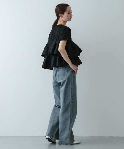 SENSE OF PLACE by URBAN RESEARCH / センスオブプレイス バイ アーバンリサーチ Tシャツ | シャイニーフリルドッキングカットトップ | 詳細25