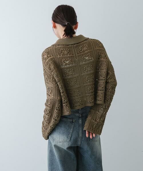 SENSE OF PLACE by URBAN RESEARCH / センスオブプレイス バイ アーバンリサーチ ニット・セーター | 『洗濯可』レースアミエリツキニットカーディガン | 詳細4