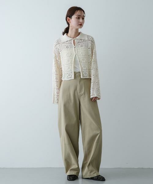 SENSE OF PLACE by URBAN RESEARCH / センスオブプレイス バイ アーバンリサーチ ニット・セーター | 『洗濯可』レースアミエリツキニットカーディガン | 詳細12