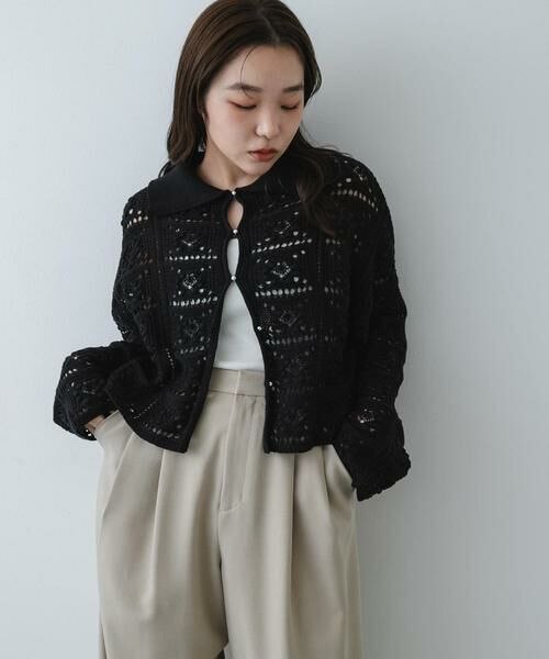 SENSE OF PLACE by URBAN RESEARCH / センスオブプレイス バイ アーバンリサーチ ニット・セーター | 『洗濯可』レースアミエリツキニットカーディガン | 詳細16