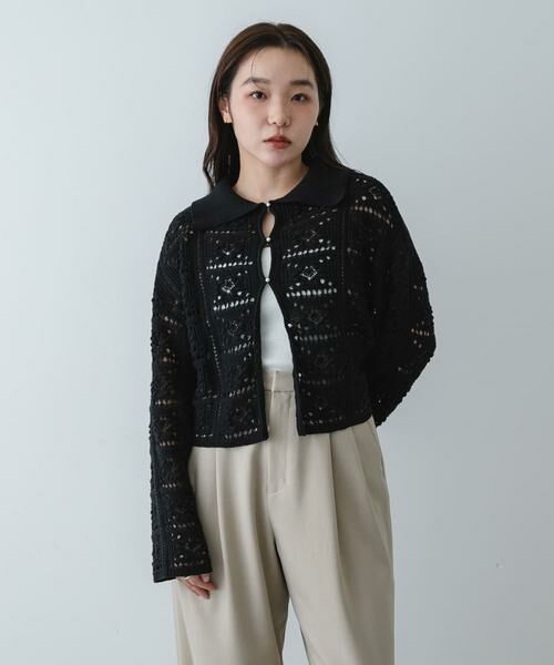 SENSE OF PLACE by URBAN RESEARCH / センスオブプレイス バイ アーバンリサーチ ニット・セーター | 『洗濯可』レースアミエリツキニットカーディガン | 詳細17