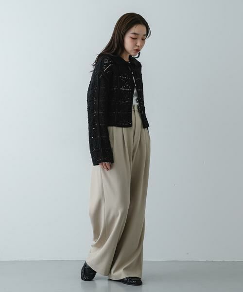 SENSE OF PLACE by URBAN RESEARCH / センスオブプレイス バイ アーバンリサーチ ニット・セーター | 『洗濯可』レースアミエリツキニットカーディガン | 詳細20