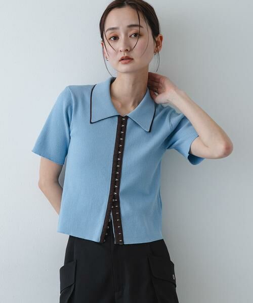 SENSE OF PLACE by URBAN RESEARCH / センスオブプレイス バイ アーバンリサーチ ニット・セーター | バイカラーエリツキホックニット | 詳細1