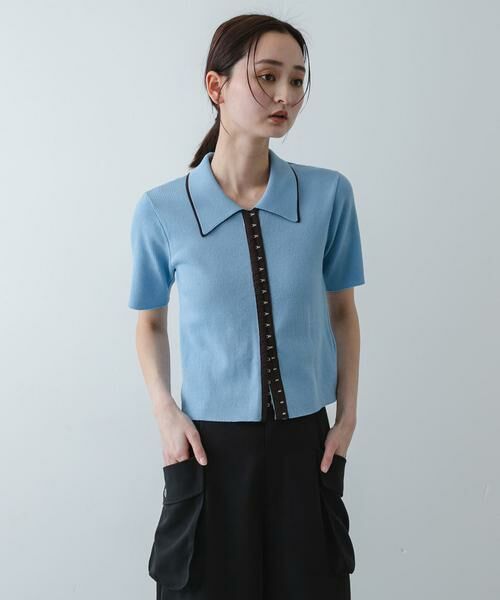 SENSE OF PLACE by URBAN RESEARCH / センスオブプレイス バイ アーバンリサーチ ニット・セーター | バイカラーエリツキホックニット | 詳細2