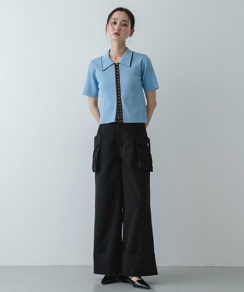 SENSE OF PLACE by URBAN RESEARCH / センスオブプレイス バイ アーバンリサーチ ニット・セーター | バイカラーエリツキホックニット | 詳細4