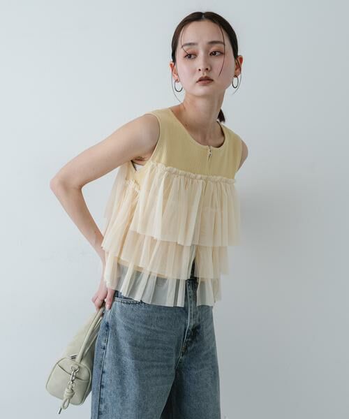 SENSE OF PLACE by URBAN RESEARCH / センスオブプレイス バイ アーバンリサーチ ニット・セーター | 『洗濯可』ダブルジップフリルニットトップ | 詳細1