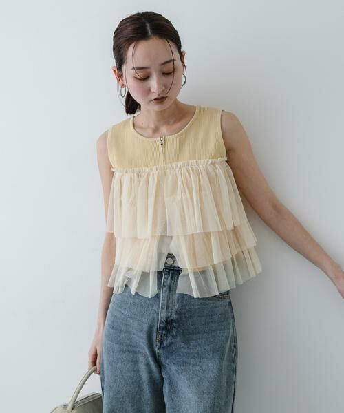 SENSE OF PLACE by URBAN RESEARCH / センスオブプレイス バイ アーバンリサーチ ニット・セーター | 『洗濯可』ダブルジップフリルニットトップ | 詳細2