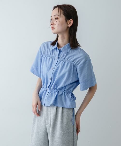 SENSE OF PLACE by URBAN RESEARCH / センスオブプレイス バイ アーバンリサーチ シャツ・ブラウス | クロップドペプラムシャーリングシャツ | 詳細1