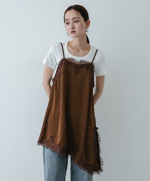 SENSE OF PLACE by URBAN RESEARCH / センスオブプレイス バイ アーバンリサーチ キャミソール・チューブトップ | サテンレースアシメキャミソール | 詳細2