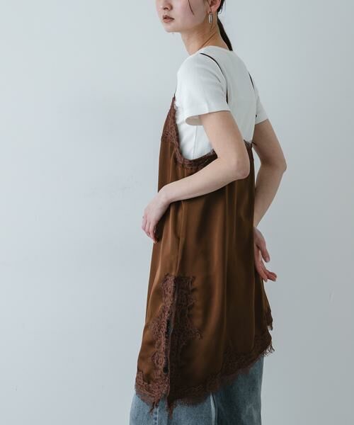 SENSE OF PLACE by URBAN RESEARCH / センスオブプレイス バイ アーバンリサーチ キャミソール・チューブトップ | サテンレースアシメキャミソール | 詳細3
