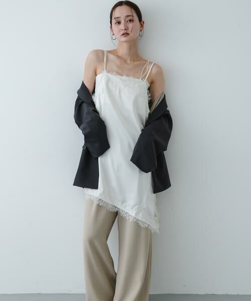 SENSE OF PLACE by URBAN RESEARCH / センスオブプレイス バイ アーバンリサーチ キャミソール・チューブトップ | サテンレースアシメキャミソール | 詳細11