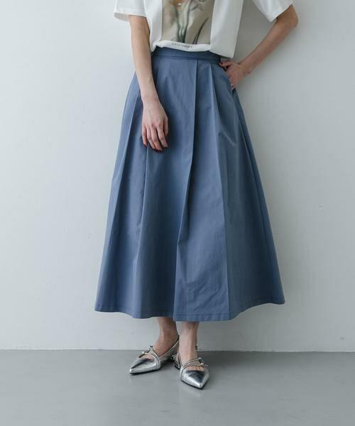 SENSE OF PLACE by URBAN RESEARCH / センスオブプレイス バイ アーバンリサーチ スカート | タックボリュームスカート（ブルー）