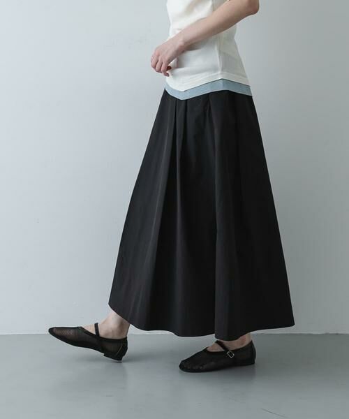 SENSE OF PLACE by URBAN RESEARCH / センスオブプレイス バイ アーバンリサーチ スカート | タックボリュームスカート（ブラック）
