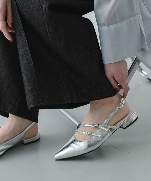 SENSE OF PLACE by URBAN RESEARCH / センスオブプレイス バイ アーバンリサーチ シューズ | ベルトデザインミュール（シルバー）