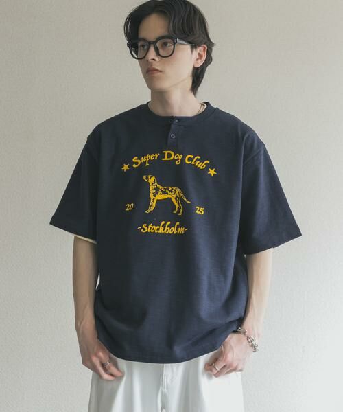 SENSE OF PLACE by URBAN RESEARCH / センスオブプレイス バイ アーバンリサーチ Tシャツ | ヴィンテージグラフィックヘンリーネックTシャツ | 詳細11