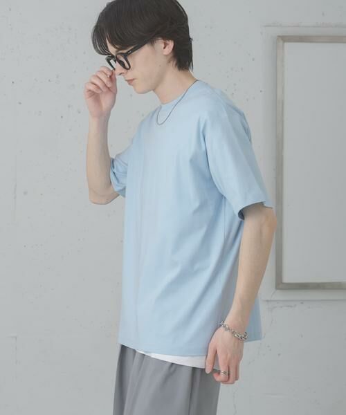 SENSE OF PLACE by URBAN RESEARCH / センスオブプレイス バイ アーバンリサーチ Tシャツ | コットンスムースショートスリーブ Tシャツ（ライトブルー）
