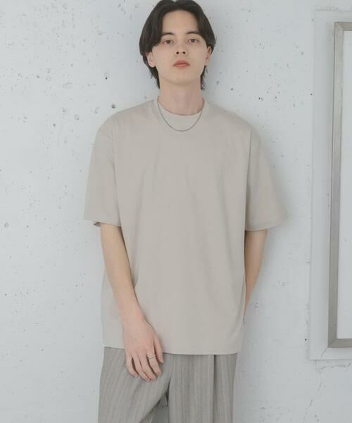 SENSE OF PLACE by URBAN RESEARCH / センスオブプレイス バイ アーバンリサーチ Tシャツ | コットンスムースショートスリーブ Tシャツ（ライトベージュ）