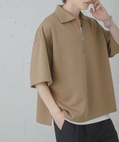 SENSE OF PLACE by URBAN RESEARCH / センスオブプレイス バイ アーバンリサーチ Tシャツ | ダンボールポンチハーフジップショートスリーブTシャツ