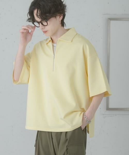 SENSE OF PLACE by URBAN RESEARCH / センスオブプレイス バイ アーバンリサーチ Tシャツ | ダンボールポンチハーフジップショートスリーブTシャツ | 詳細1