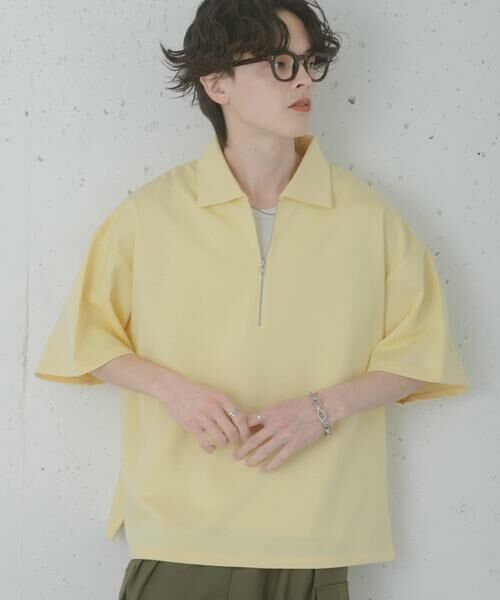 SENSE OF PLACE by URBAN RESEARCH / センスオブプレイス バイ アーバンリサーチ Tシャツ | ダンボールポンチハーフジップショートスリーブTシャツ | 詳細4