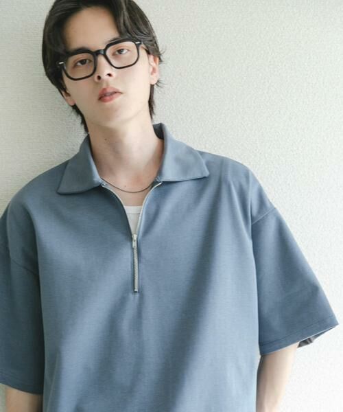 SENSE OF PLACE by URBAN RESEARCH / センスオブプレイス バイ アーバンリサーチ Tシャツ | ダンボールポンチハーフジップショートスリーブTシャツ | 詳細15
