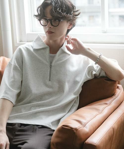 SENSE OF PLACE by URBAN RESEARCH / センスオブプレイス バイ アーバンリサーチ Tシャツ | ダンボールポンチハーフジップショートスリーブTシャツ | 詳細25