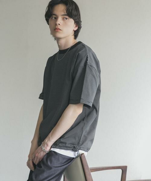 SENSE OF PLACE by URBAN RESEARCH / センスオブプレイス バイ アーバンリサーチ Tシャツ | 『接触冷感/イージーケア』クイックドライアソートドローコードショートスリーブ Tシャツ（ブラック系その他）