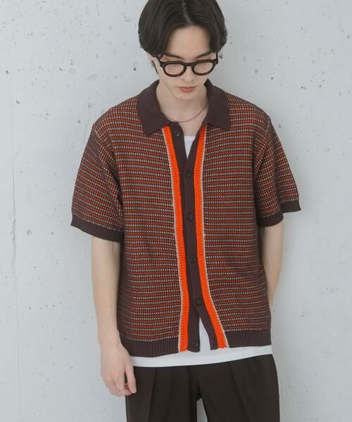 SENSE OF PLACE by URBAN RESEARCH / センスオブプレイス バイ アーバンリサーチ ニット・セーター | 『洗濯可』ペーパータッチMIXショートスリーブニットシャツ | 詳細2