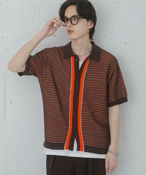 SENSE OF PLACE by URBAN RESEARCH / センスオブプレイス バイ アーバンリサーチ ニット・セーター | 『洗濯可』ペーパータッチMIXショートスリーブニットシャツ | 詳細3