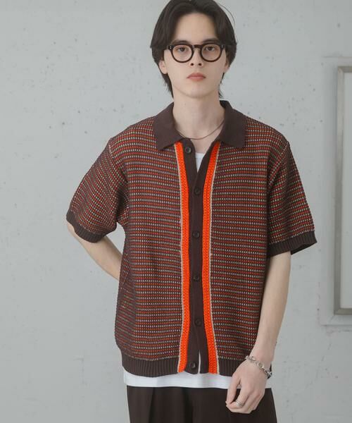 SENSE OF PLACE by URBAN RESEARCH / センスオブプレイス バイ アーバンリサーチ ニット・セーター | 『洗濯可』ペーパータッチMIXショートスリーブニットシャツ | 詳細6