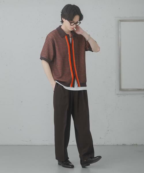 SENSE OF PLACE by URBAN RESEARCH / センスオブプレイス バイ アーバンリサーチ ニット・セーター | 『洗濯可』ペーパータッチMIXショートスリーブニットシャツ | 詳細7