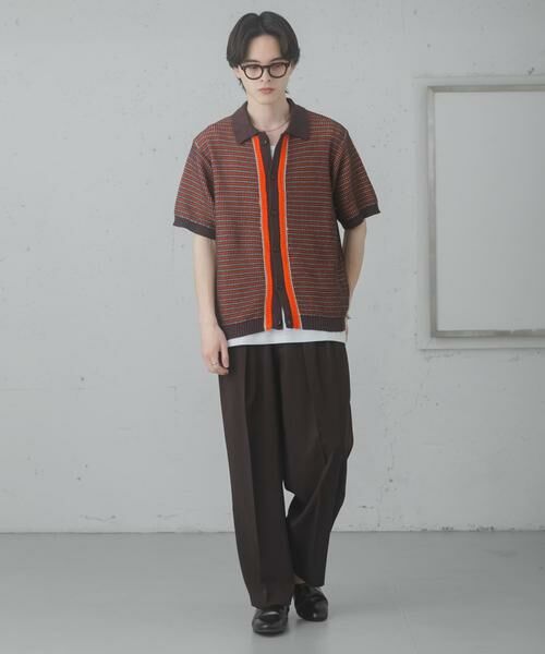 SENSE OF PLACE by URBAN RESEARCH / センスオブプレイス バイ アーバンリサーチ ニット・セーター | 『洗濯可』ペーパータッチMIXショートスリーブニットシャツ | 詳細8