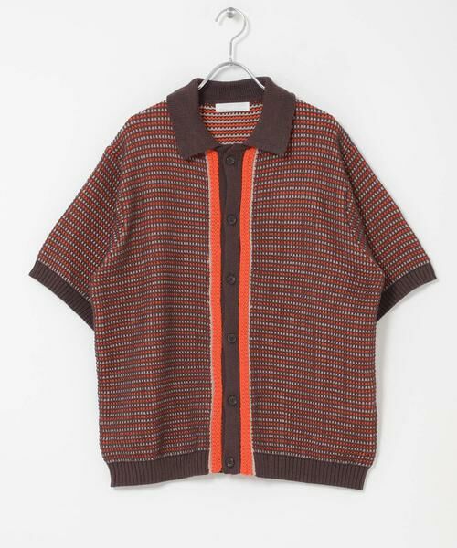 SENSE OF PLACE by URBAN RESEARCH / センスオブプレイス バイ アーバンリサーチ ニット・セーター | 『洗濯可』ペーパータッチMIXショートスリーブニットシャツ | 詳細9