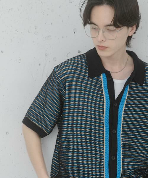 SENSE OF PLACE by URBAN RESEARCH / センスオブプレイス バイ アーバンリサーチ ニット・セーター | 『洗濯可』ペーパータッチMIXショートスリーブニットシャツ | 詳細11