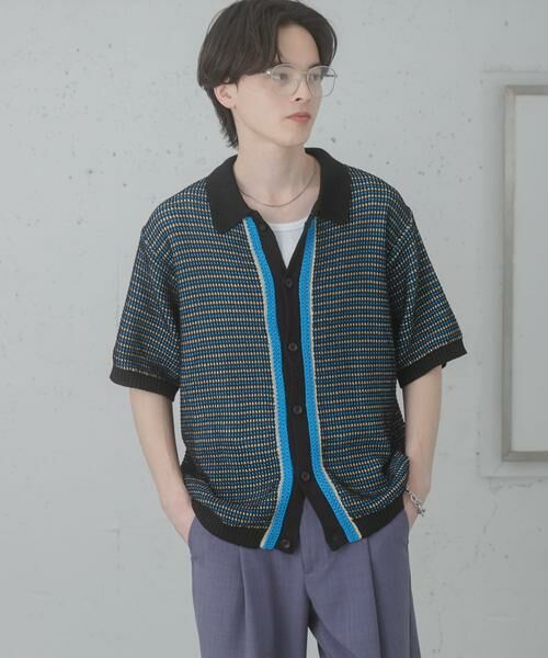 SENSE OF PLACE by URBAN RESEARCH / センスオブプレイス バイ アーバンリサーチ ニット・セーター | 『洗濯可』ペーパータッチMIXショートスリーブニットシャツ | 詳細12