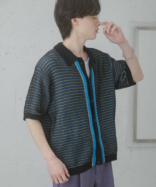 SENSE OF PLACE by URBAN RESEARCH / センスオブプレイス バイ アーバンリサーチ ニット・セーター | 『洗濯可』ペーパータッチMIXショートスリーブニットシャツ | 詳細13