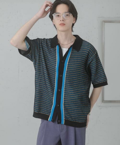 SENSE OF PLACE by URBAN RESEARCH / センスオブプレイス バイ アーバンリサーチ ニット・セーター | 『洗濯可』ペーパータッチMIXショートスリーブニットシャツ | 詳細14