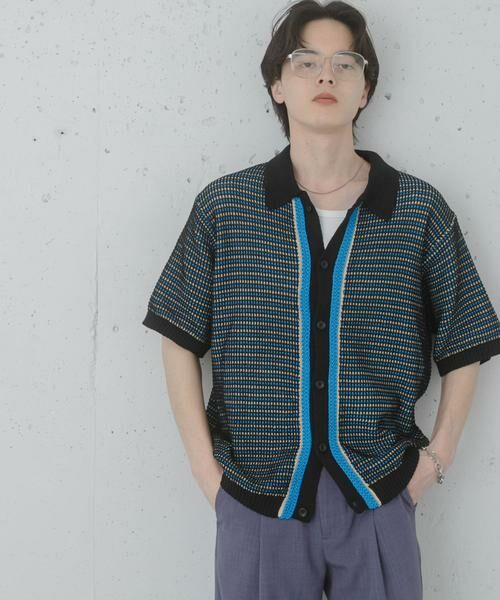 SENSE OF PLACE by URBAN RESEARCH / センスオブプレイス バイ アーバンリサーチ ニット・セーター | 『洗濯可』ペーパータッチMIXショートスリーブニットシャツ | 詳細16