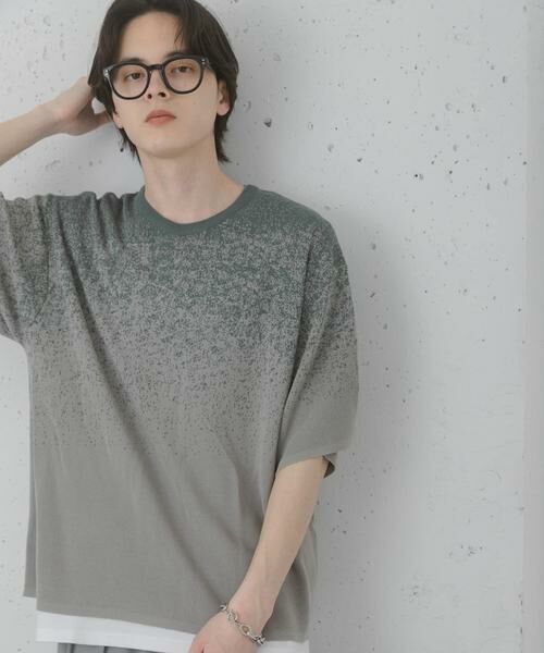 SENSE OF PLACE by URBAN RESEARCH / センスオブプレイス バイ アーバンリサーチ ニット・セーター | 『洗濯可』エクストラルーズスプラッシュニットTシャツ（ミント）