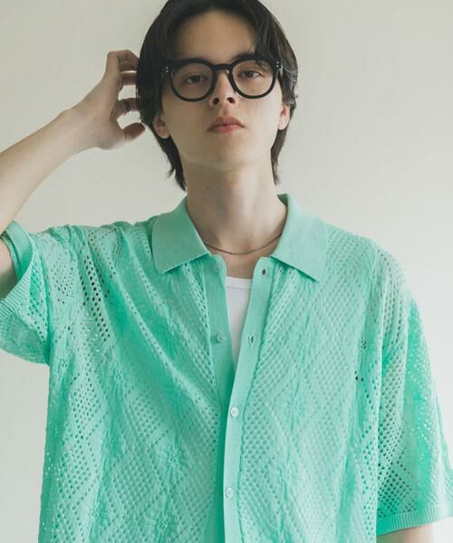 SENSE OF PLACE by URBAN RESEARCH / センスオブプレイス バイ アーバンリサーチ カーディガン・ボレロ | ドライタッチメッシュシャツカーディガン | 詳細1