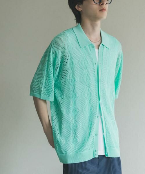 SENSE OF PLACE by URBAN RESEARCH / センスオブプレイス バイ アーバンリサーチ カーディガン・ボレロ | ドライタッチメッシュシャツカーディガン | 詳細2