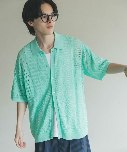 SENSE OF PLACE by URBAN RESEARCH / センスオブプレイス バイ アーバンリサーチ カーディガン・ボレロ | ドライタッチメッシュシャツカーディガン | 詳細3