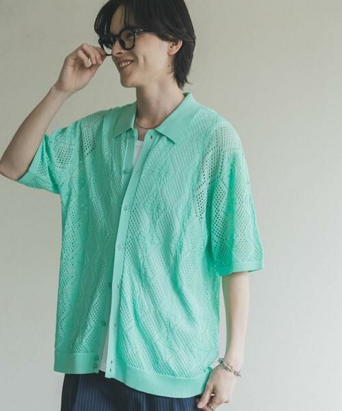 SENSE OF PLACE by URBAN RESEARCH / センスオブプレイス バイ アーバンリサーチ カーディガン・ボレロ | ドライタッチメッシュシャツカーディガン | 詳細5