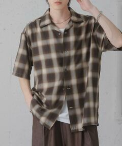 SENSE OF PLACE by URBAN RESEARCH / センスオブプレイス バイ アーバンリサーチ シャツ・ブラウス | オンブレーチェックオープンカラーショートスリーブシャツ