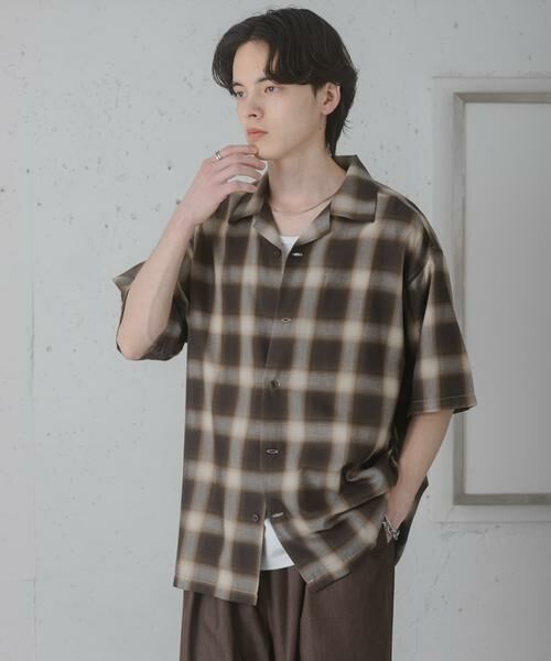 SENSE OF PLACE by URBAN RESEARCH / センスオブプレイス バイ アーバンリサーチ シャツ・ブラウス | オンブレーチェックオープンカラーショートスリーブシャツ | 詳細3