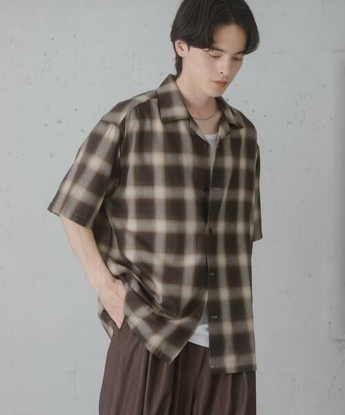 SENSE OF PLACE by URBAN RESEARCH / センスオブプレイス バイ アーバンリサーチ シャツ・ブラウス | オンブレーチェックオープンカラーショートスリーブシャツ | 詳細5