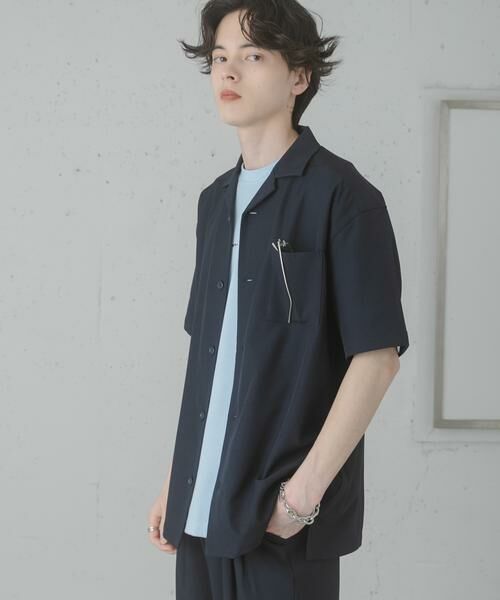 SENSE OF PLACE by URBAN RESEARCH / センスオブプレイス バイ アーバンリサーチ シャツ・ブラウス | 『速乾』ドライタッチオープンカラールーズショートスリーブシャツ（ネイビー）